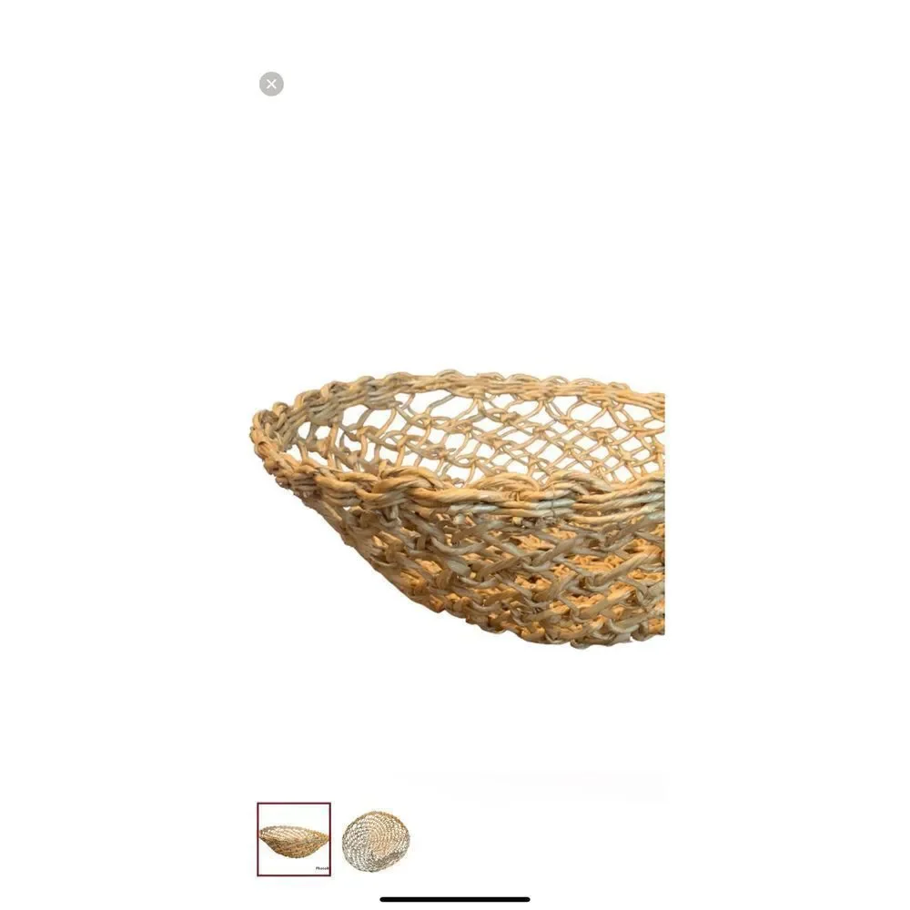 IKEA Hand Woven Rattan Oval Basket NWOT 14”x12 1/2x 51/2